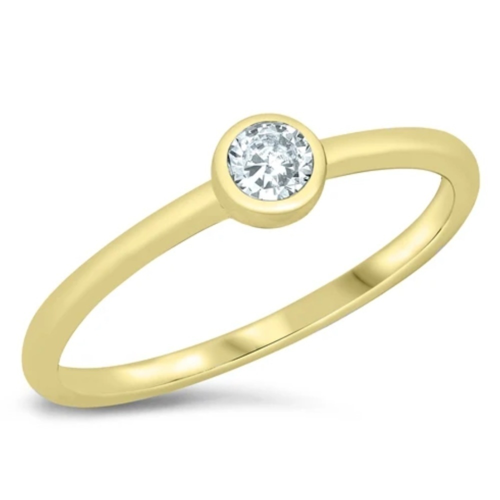 Sterling Silver Ring – Little Solitaire CZ (Size 8, Sample)